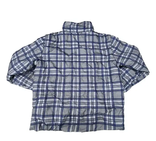 Daisy Street Blue Plaid Checkered Puffer Jacket