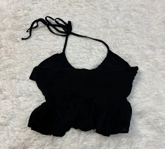 Free People Dandelion Solid Halter Top Black