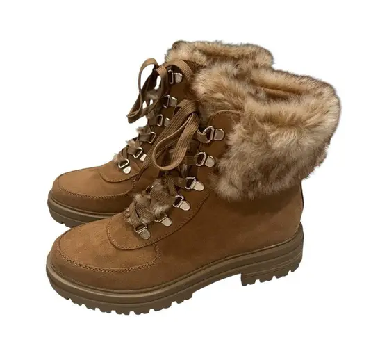 New, Sun + Stone Womens Orlaa Ankle Round Toe Winter & Snow Boots Tan Size 6