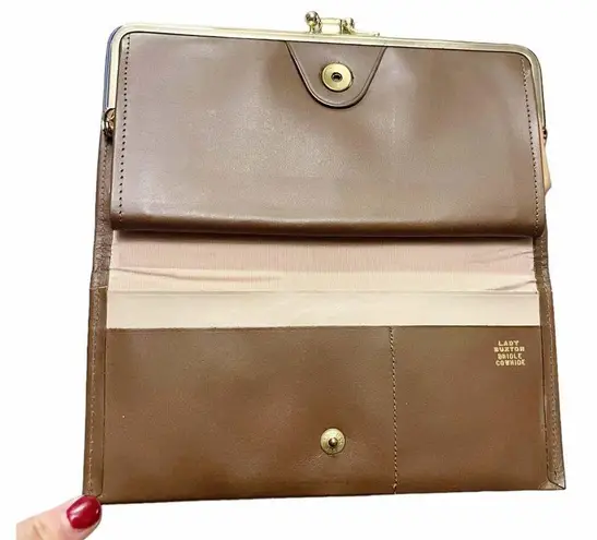 VINTAGE LADY BUXTON Leather Hand Purse Wallet Suede 40s 50s L: 7 x 3.5 in Brown