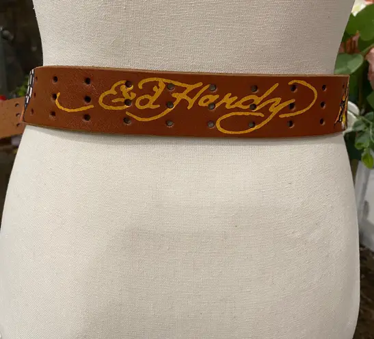 Ed Hardy Tiger Leather belt