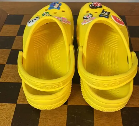 Crocs  Yellow Classic Clogs with Charms Size M7/W9