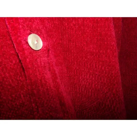 Denim & Co . chenille look red jacket 2X Excellent Button Front 100% acrylic