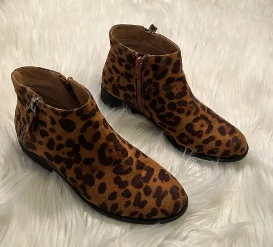 Time And Tru Two Zip Bootie Leopard Animal Print