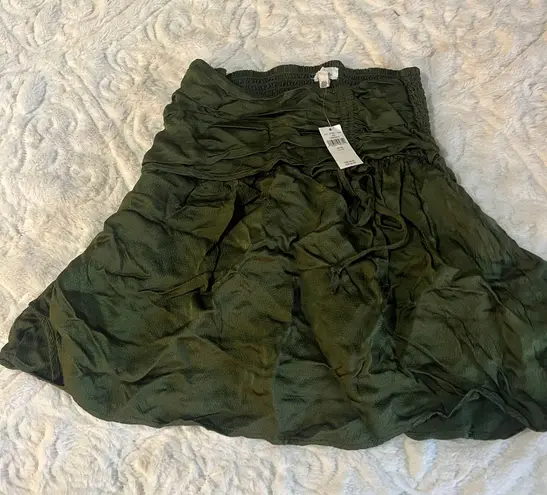 Aerie NWT Green Satin Skirt