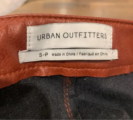 Urban Outfitters UO  Cognac Brown Faux Leather Mini Skirt Size Small