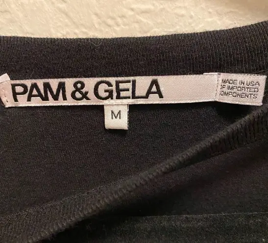 Pam & Gela Black Mock Choker Cold Shoulder Top