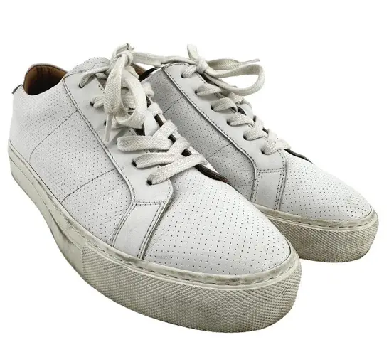Greats Brooklyn The Royale Perforated Sneaker Leather Low Top Lace Up White 9