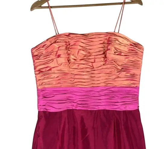 NWT Marisa Baratelli Evening Gown Womens 10 Pink Ruched Formal Event Black Tie