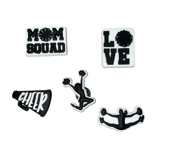 Black and White Cheerleading Shoe Charms
