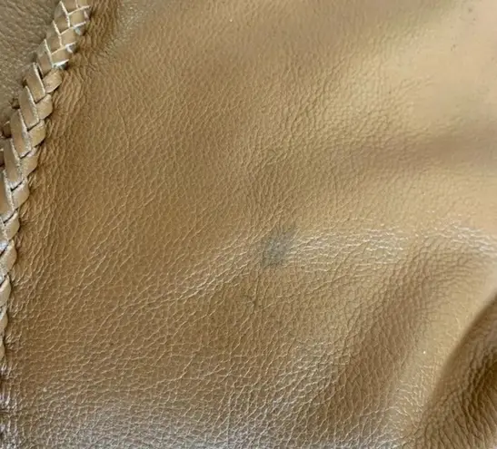 Christopher Kon Caramel Leather Hobo Bag Boho Tan Slouchy 70s Vibes Whipstitch Tan