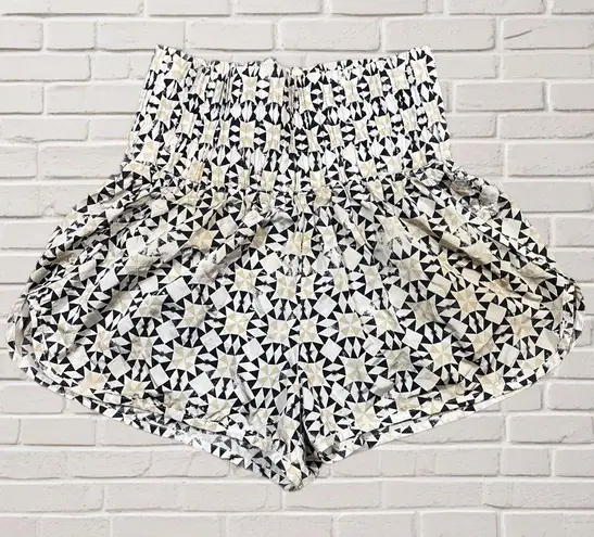 FP Movement Free People Way Home Shorts Geo Print Black White High Rise Size M Size M