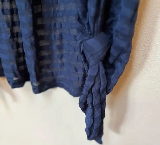 Vintage Miss Kelly 1999 Women’s Navy Blue White Crotchet Sheer Sleeveless Vest S