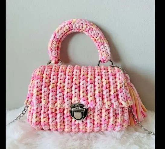 Handmade Peach Blossom Crossbody Bag