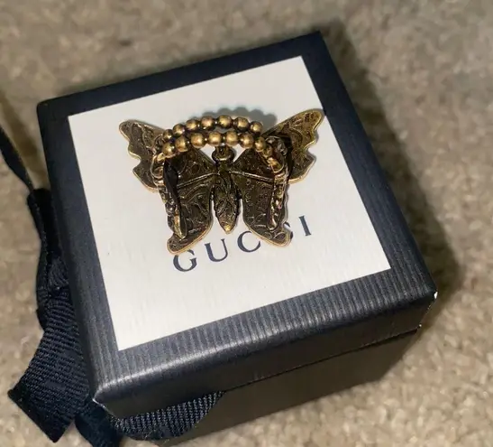 Gucci  multicolor butterfly motif ring size M