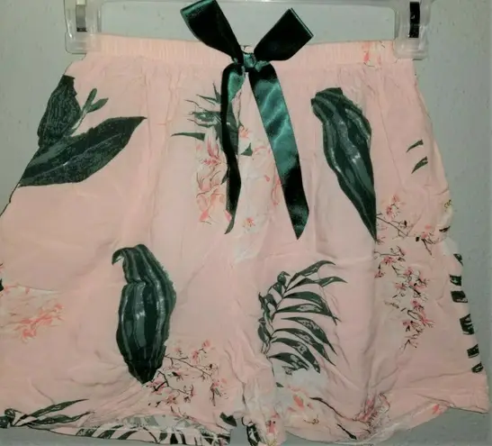 x small Kimono Style Pajama Set Modest Pink and Green Floral 2 PC Size XS