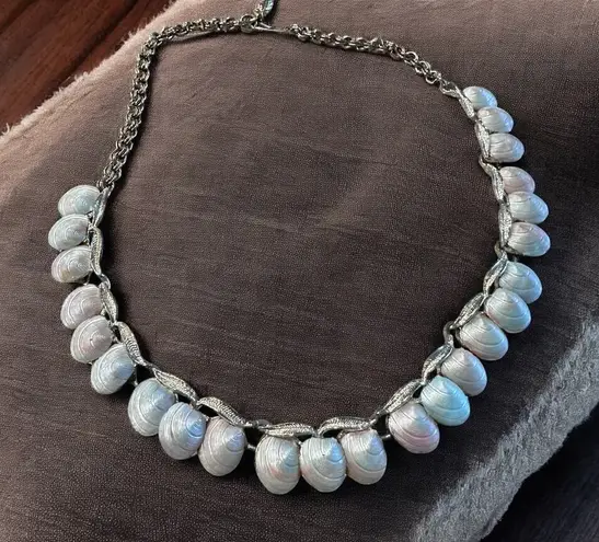 Rare Vintage Capri Shells Statement Necklace with textured Seashell Links