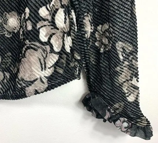 Markus Lupfer Sheer Velour Floral Blouse