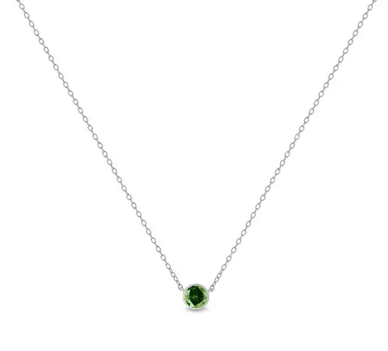 Brilliance Haus of  .925 Silver 1/2 Cttw Green Diamond 18" Pendant Necklace