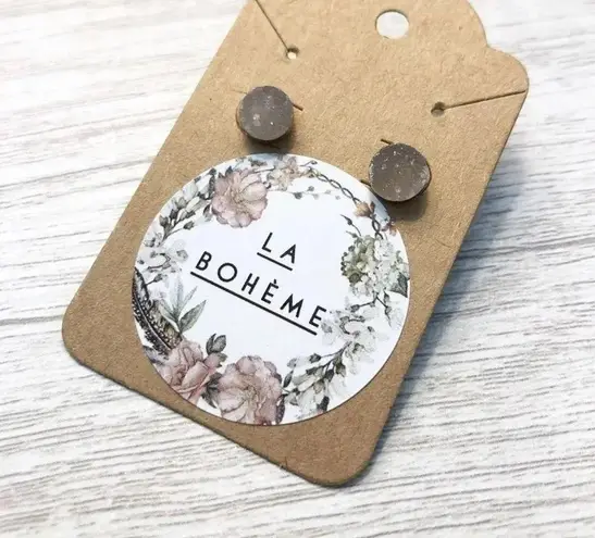 NWT LA BOHEME druzy stone post earrings