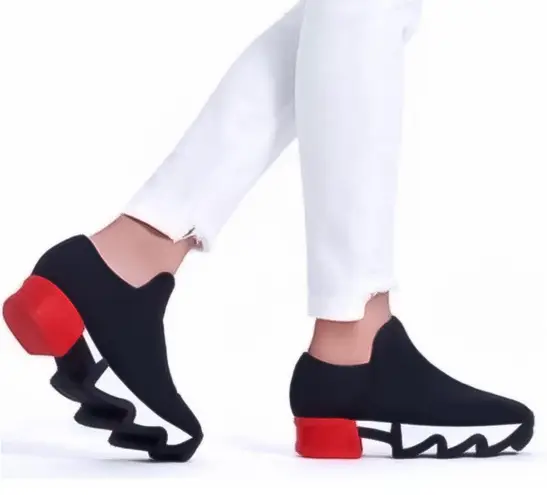 iRi WES I Neoprene Low Top Platform Sneaker Size EU 36 US 6 Black Red White