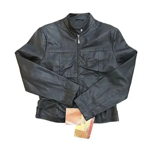 Hudson VTG Leather Jacket Dark Brown Women’s Tagged A (small) NWT Biker Lined