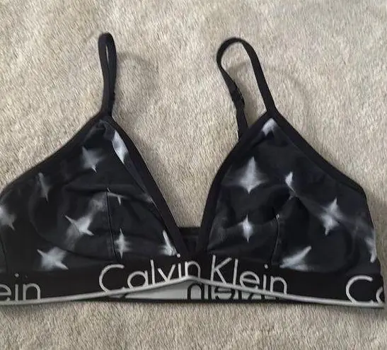 Calvin Klein  Black Triangle Bra with Logo Band - Image 1