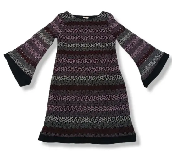 Emma & Michele Dress Size Small Women's Long Sleeve Flared Sleeve Lacy Lined