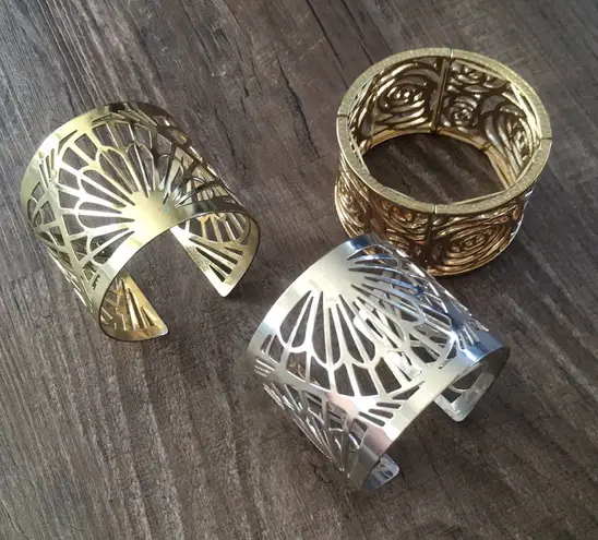 4/$15 Set of 3 Cuff Bracelets Gold