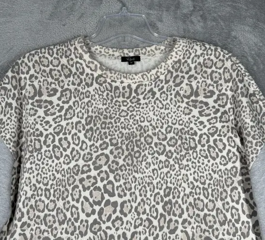Rails Shirt Womens Medium Gray Cheetah Alice Sweatshirt Casual Basic Edgy Grunge