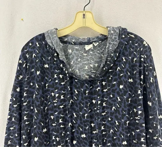 BP  Cheetah Print Pullover Hoodie Womens Small Blue thumbnail 2