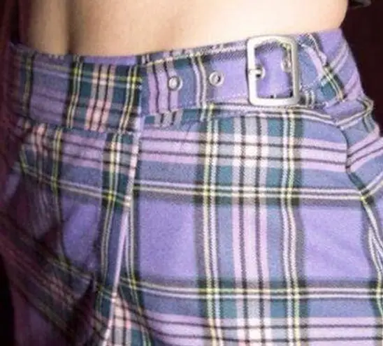 Purple plaid skirt pacsun deals