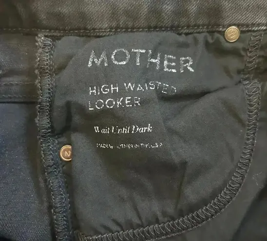 Mother High Waisted Looker Jeans Wait Until Dark Washed Black Womens Size 25