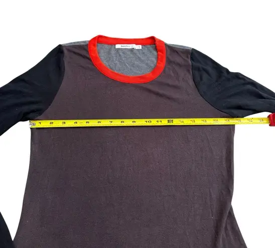 Bailey44 Womens Size L Horseshoe Colorblock Thin Knit Sweater Brown Black Casual