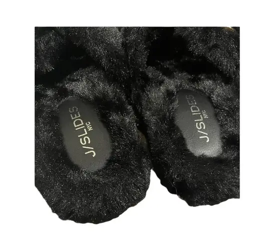 JSlides J/Slides Bree Faux Furry Slides Slip on Sandals Shoes