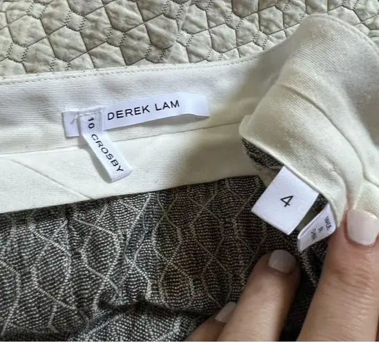 Derek Lam 10 Crosby White Gray Pleated Fall Winter Spring Mini Skirt Size 4