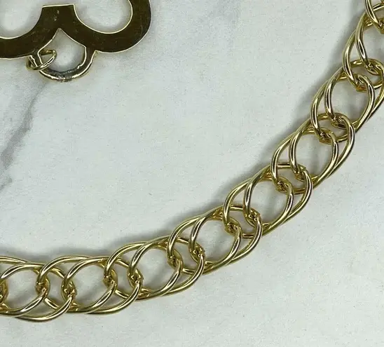 Gold Tone Abstract Heart Chain Link Belt