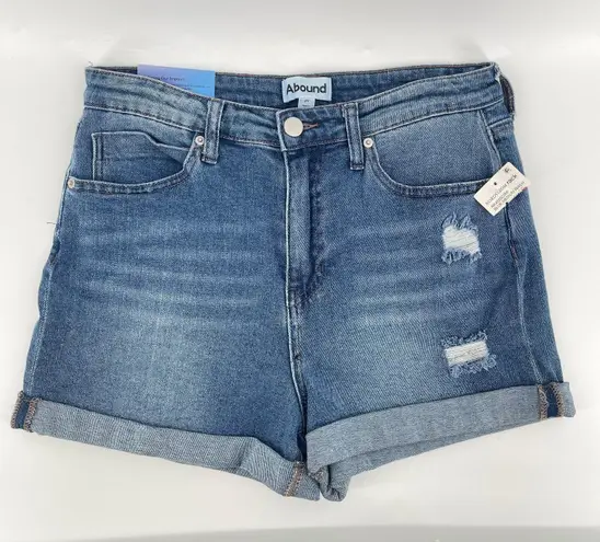 Abound Women’s High Rise Distressed Rolled Cuff Denim Jean Shorts Size 29