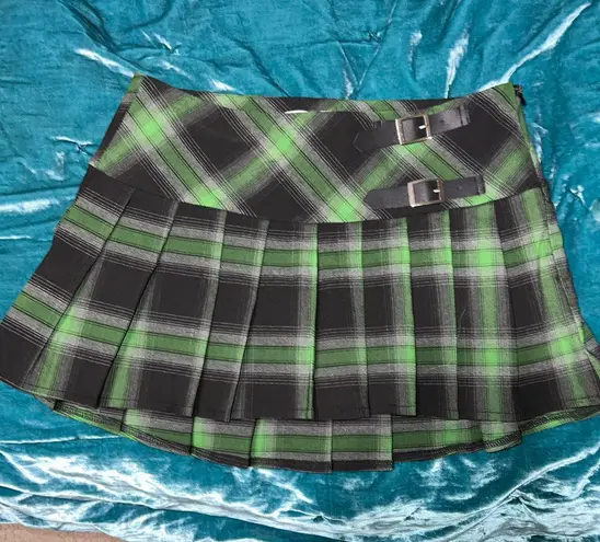 Dolls Kill Green Plaid Skirt