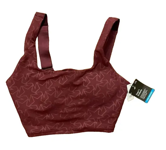 GAP GapFit Eclipse Maroon Sports Bra Womens Small Star Pattern NEW Red