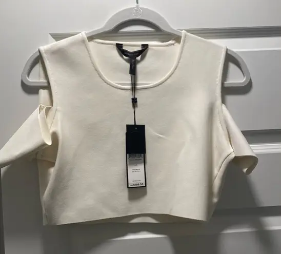 BCBGMAXAZRIA New  Off White Crop Top