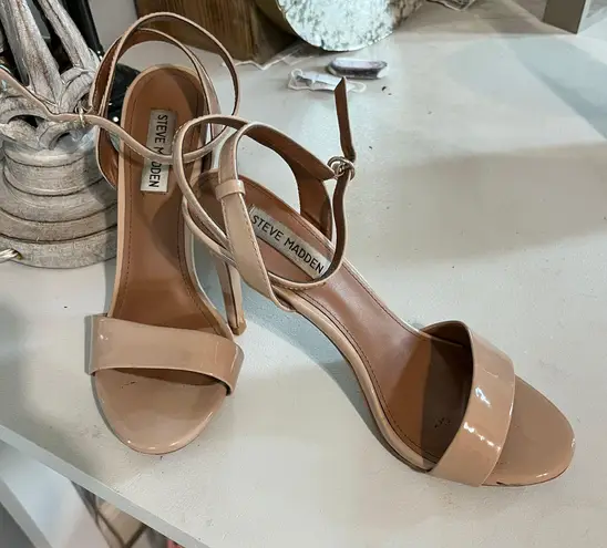 Steve Madden Reno Sandals High Heels Stiletto Tan Size 8.5