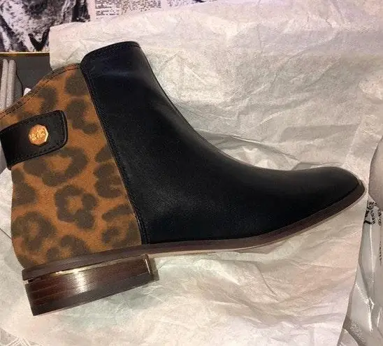 Louise et Cie Black With Cheetah Print Bootie