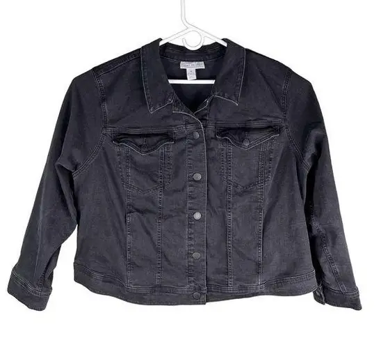 Lane Bryant  Denim Jean Jacket 28 Black