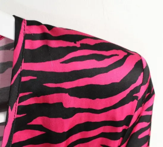 The Andamane Brandy Pink & Black Zebra Print Mini Wrap Dress Size M