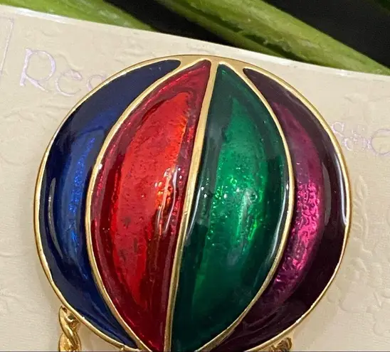 Vintage Unsigned Colorful Enamel Got Air Balloon Brooch New (Old Stock)