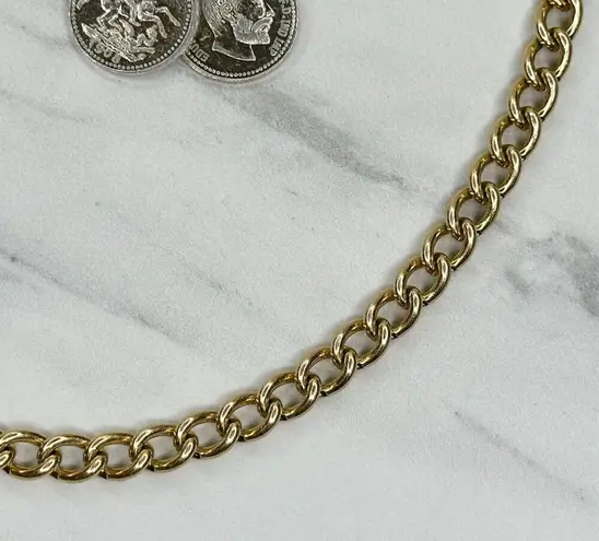 Lightweight Coin Charm Gold Tone Metal Chain Link Belt ✨