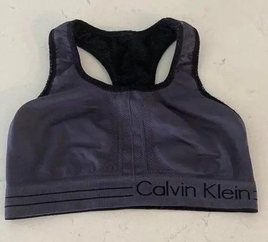 Calvin Klein  Black Grey Reversible Performance Sports Bra Size Women's Small