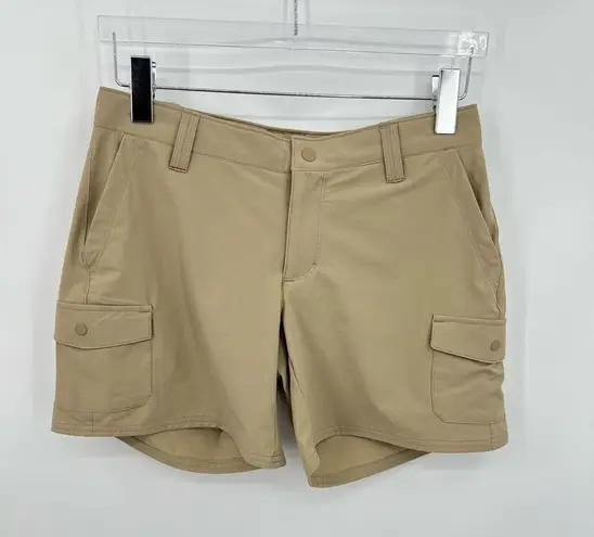 L.L.Bean  Explorer tan outdoor active hiking trail nylon stretch shorts