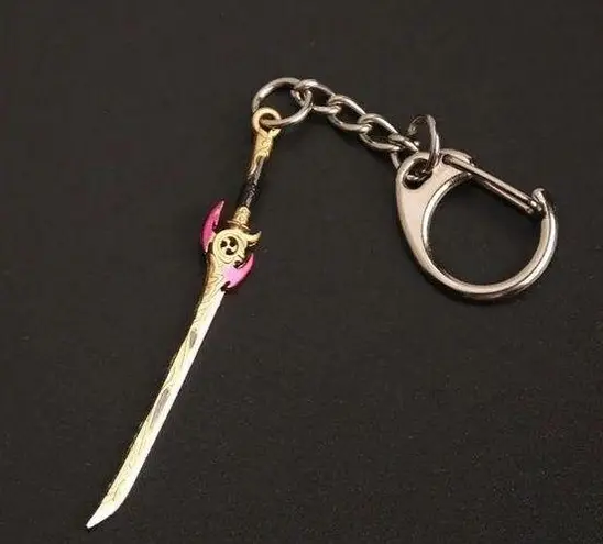 Genshin Impact Mini Weapon Raiden Shogun Sword Keychain